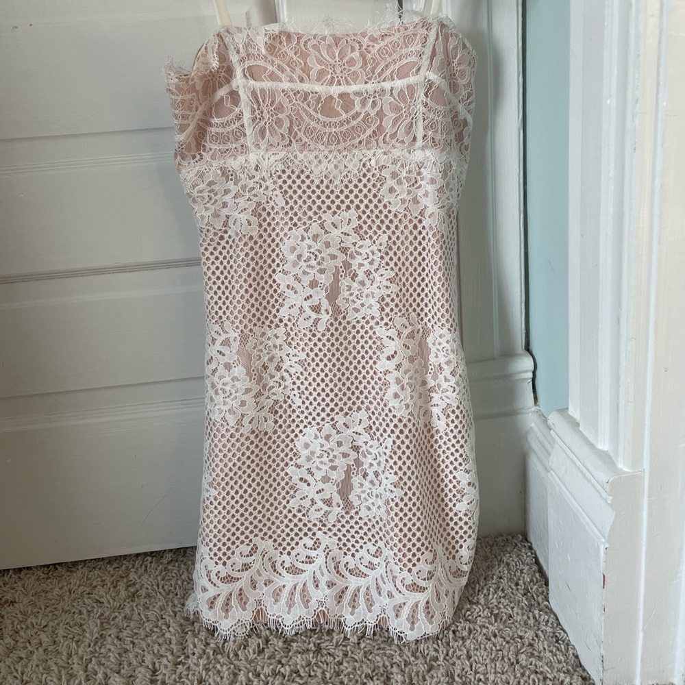 Revolve white lace mini dress - Picture 2 of 3